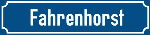 Straßenschild Fahrenhorst