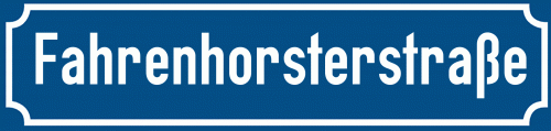 Straßenschild Fahrenhorsterstraße