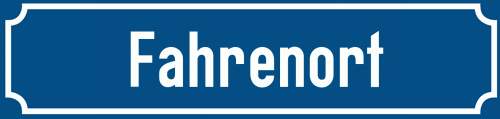 Straßenschild Fahrenort