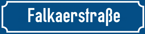 Straßenschild Falkaerstraße zum kostenlosen Download