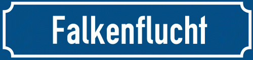 Straßenschild Falkenflucht zum kostenlosen Download