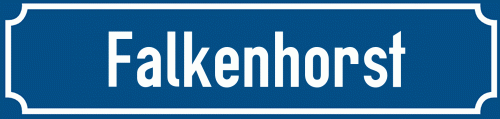 Straßenschild Falkenhorst zum kostenlosen Download