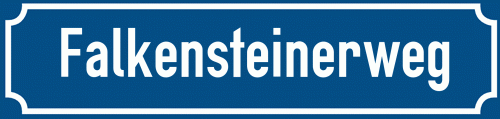 Straßenschild Falkensteinerweg zum kostenlosen Download