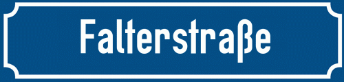 Straßenschild Falterstraße