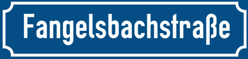 Straßenschild Fangelsbachstraße zum kostenlosen Download