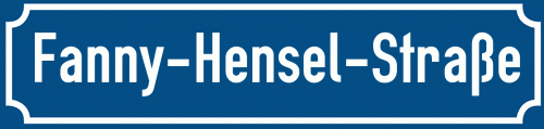 Straßenschild Fanny-Hensel-Straße