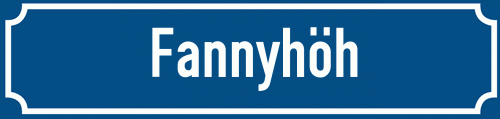Straßenschild Fannyhöh