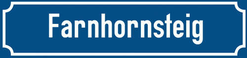 Straßenschild Farnhornsteig zum kostenlosen Download