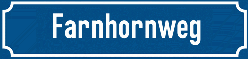 Straßenschild Farnhornweg zum kostenlosen Download