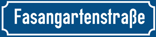 Straßenschild Fasangartenstraße zum kostenlosen Download