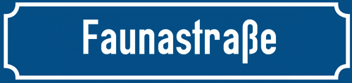Straßenschild Faunastraße