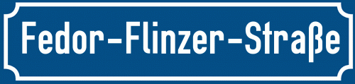 Straßenschild Fedor-Flinzer-Straße