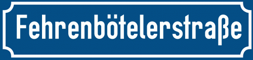 Straßenschild Fehrenbötelerstraße zum kostenlosen Download