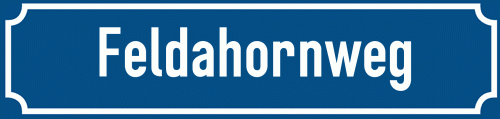 Straßenschild Feldahornweg