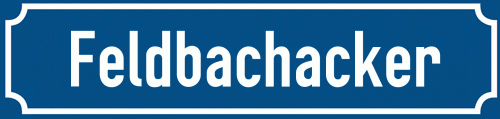 Straßenschild Feldbachacker