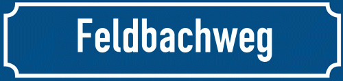 Straßenschild Feldbachweg