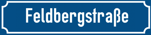 Straßenschild Feldbergstraße zum kostenlosen Download