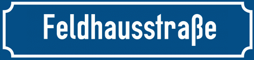 Straßenschild Feldhausstraße