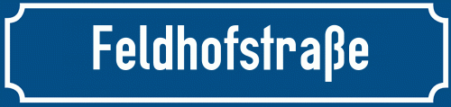 Straßenschild Feldhofstraße zum kostenlosen Download
