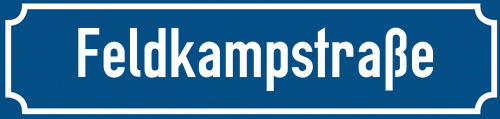 Straßenschild Feldkampstraße