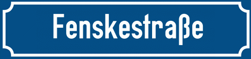 Straßenschild Fenskestraße zum kostenlosen Download