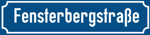 Straßenschild Fensterbergstraße