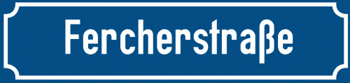 Straßenschild Fercherstraße zum kostenlosen Download