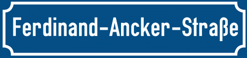 Straßenschild Ferdinand-Ancker-Straße