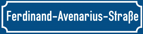 Straßenschild Ferdinand-Avenarius-Straße