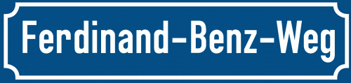 Straßenschild Ferdinand-Benz-Weg