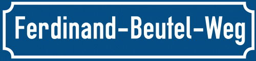Straßenschild Ferdinand-Beutel-Weg