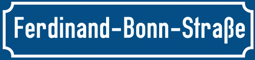 Straßenschild Ferdinand-Bonn-Straße zum kostenlosen Download