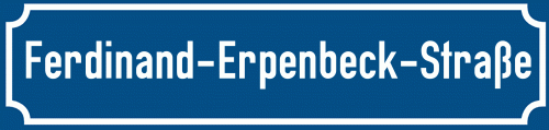 Straßenschild Ferdinand-Erpenbeck-Straße