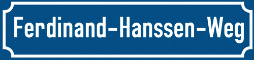 Straßenschild Ferdinand-Hanssen-Weg