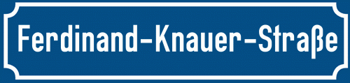 Straßenschild Ferdinand-Knauer-Straße