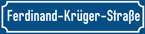 Straßenschild Ferdinand-Krüger-Straße