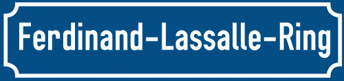 Straßenschild Ferdinand-Lassalle-Ring