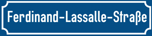 Straßenschild Ferdinand-Lassalle-Straße