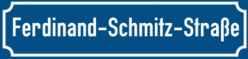 Straßenschild Ferdinand-Schmitz-Straße