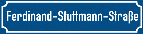 Straßenschild Ferdinand-Stuttmann-Straße