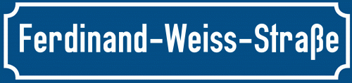 Straßenschild Ferdinand-Weiss-Straße