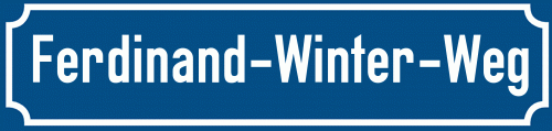 Straßenschild Ferdinand-Winter-Weg