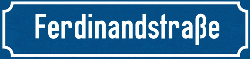 Straßenschild Ferdinandstraße zum kostenlosen Download