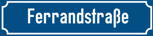 Straßenschild Ferrandstraße zum kostenlosen Download