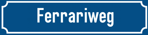 Straßenschild Ferrariweg