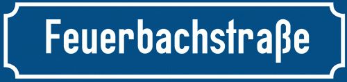 Straßenschild Feuerbachstraße zum kostenlosen Download