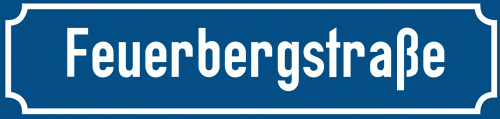 Straßenschild Feuerbergstraße