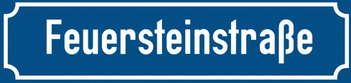 Straßenschild Feuersteinstraße zum kostenlosen Download