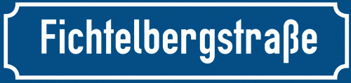Straßenschild Fichtelbergstraße zum kostenlosen Download