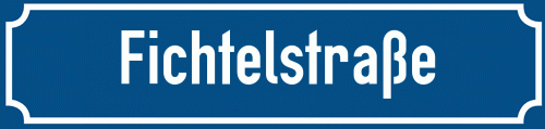 Straßenschild Fichtelstraße zum kostenlosen Download